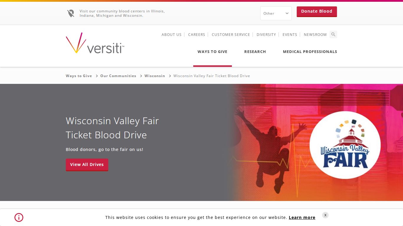 Wisconsin Valley Fair Ticket Blood Drive | Versiti Blood Center of ...